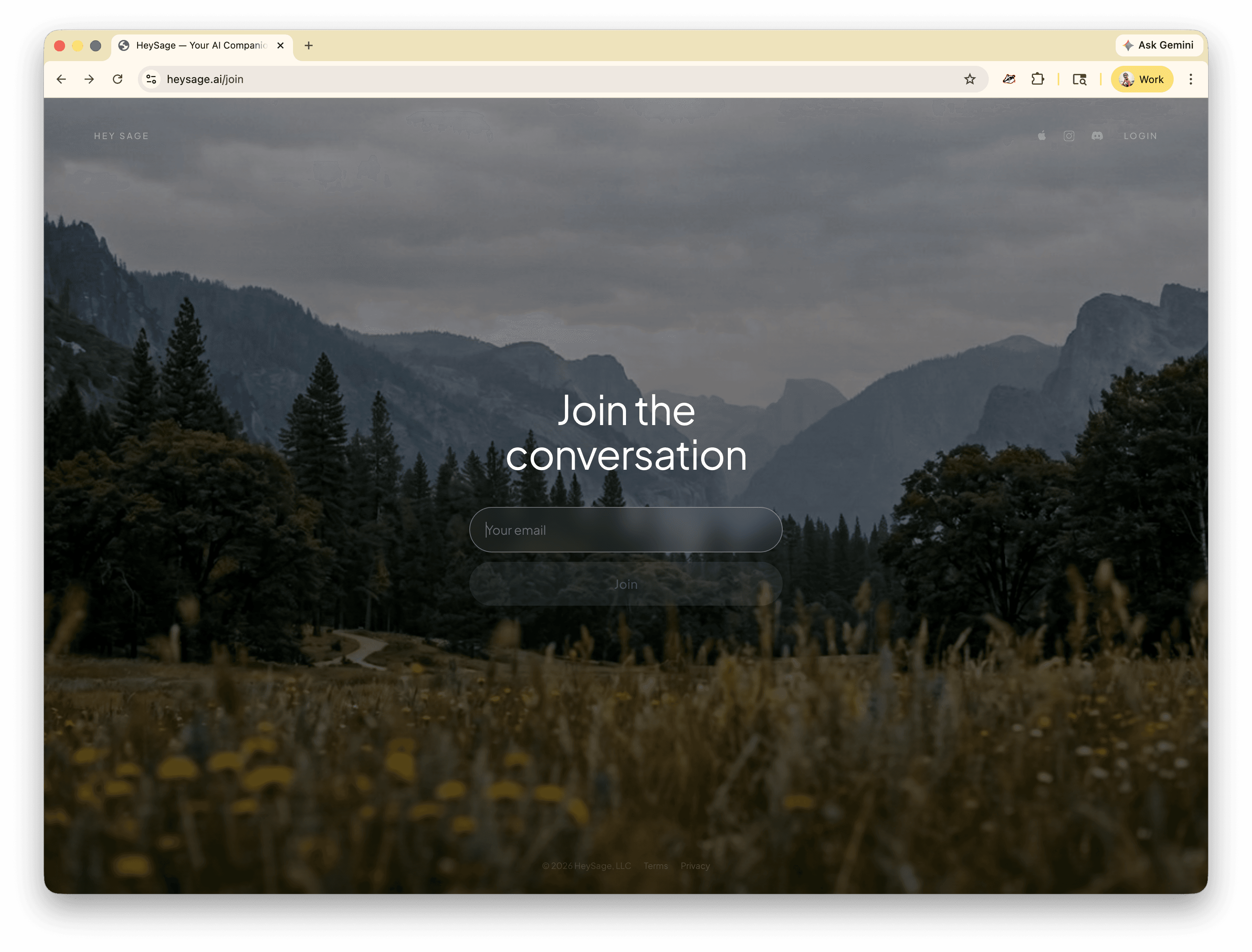 HeySage.ai — join the conversation waitlist page